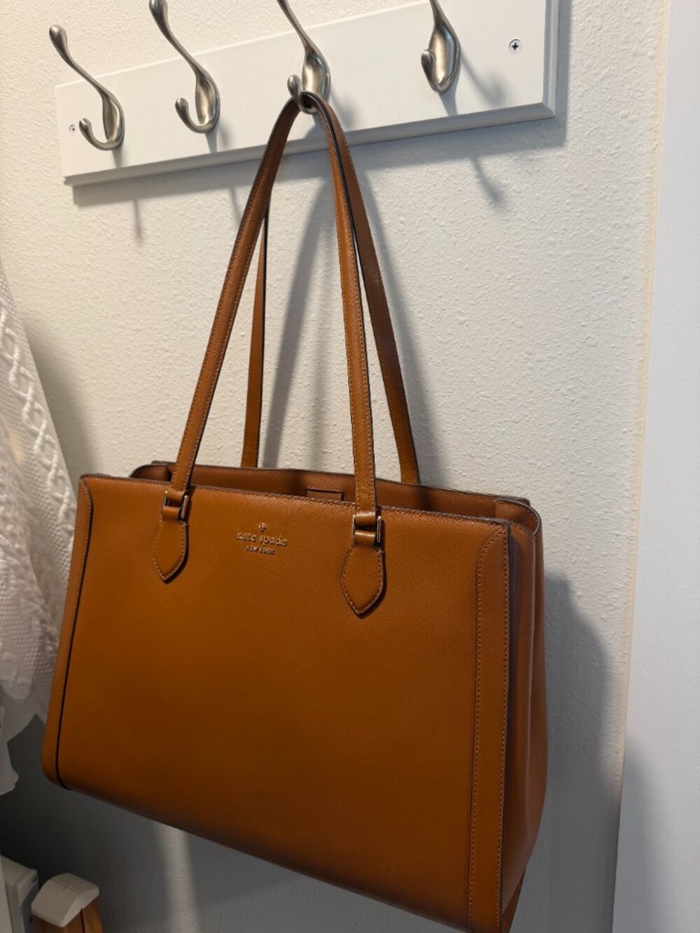 Kate Spade Madison Saffiano Leather East West Laptop Work Tote, Cavern Clay - Picture 3 of 5